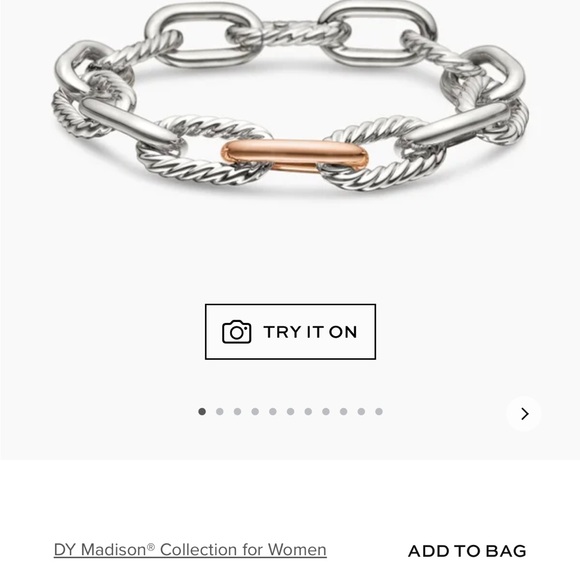 DY MADISON® CHAIN BRACELET
Sterling Silver with 18K Rose Gold, 11mm - Picture 2 of 12